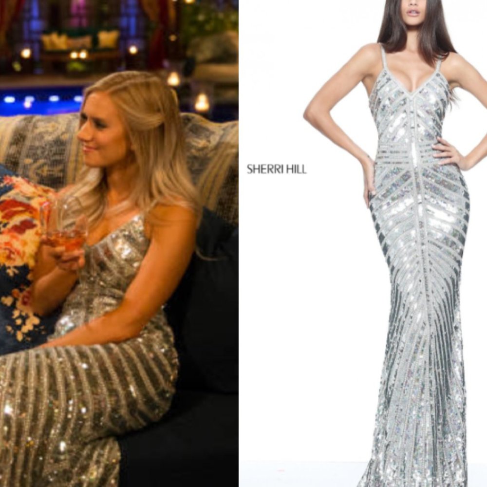 Sherri Hill Sequin Silver Dress - Picture 8 of 8